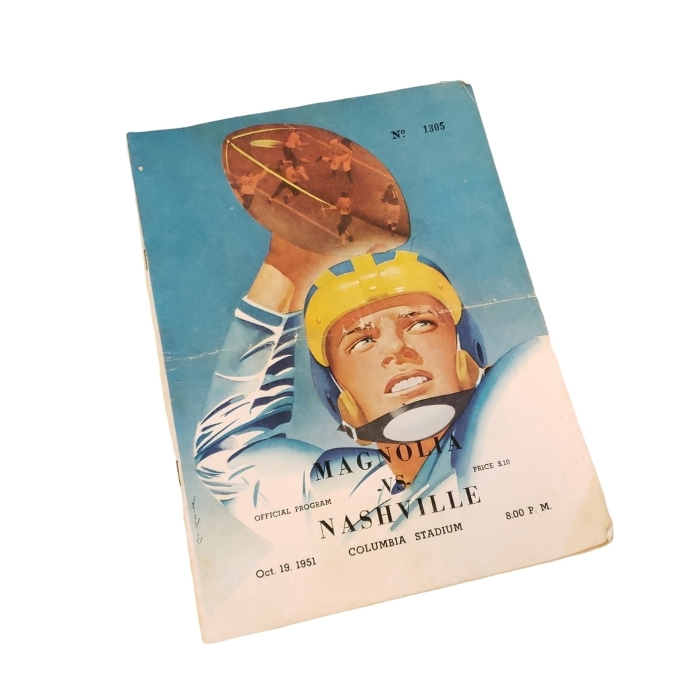 MAGNOLIA v NASHVILLE at Columbia Stadium 1951 Football program